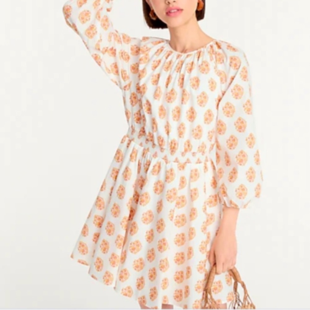 J Crew smocked waist XS XXS floral block print dress